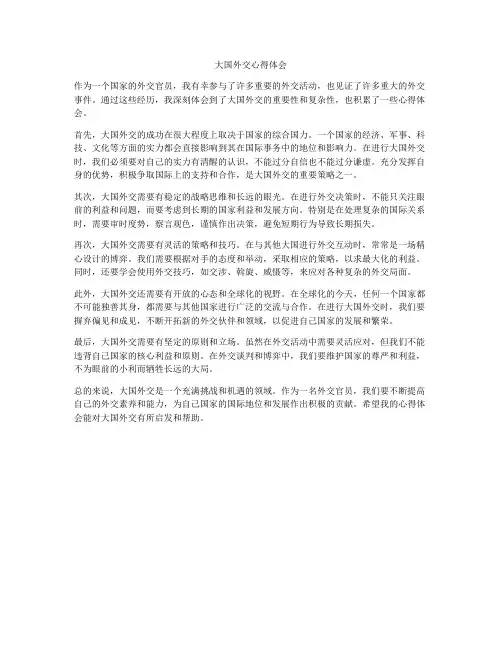 大国外交心得体会