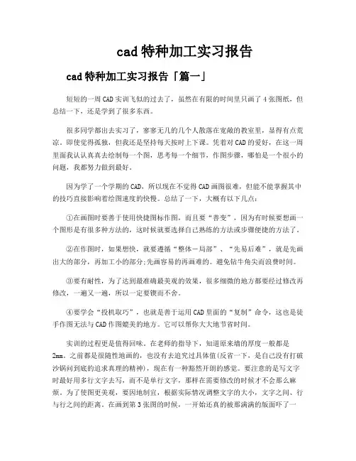 cad特种加工实习报告