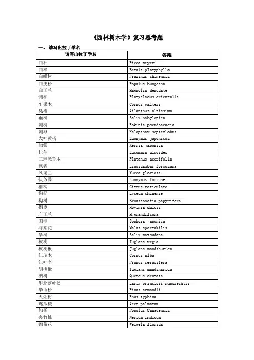 园林树木学复习思考题