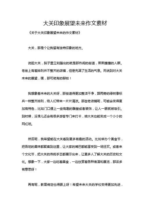 大关印象展望未来作文素材