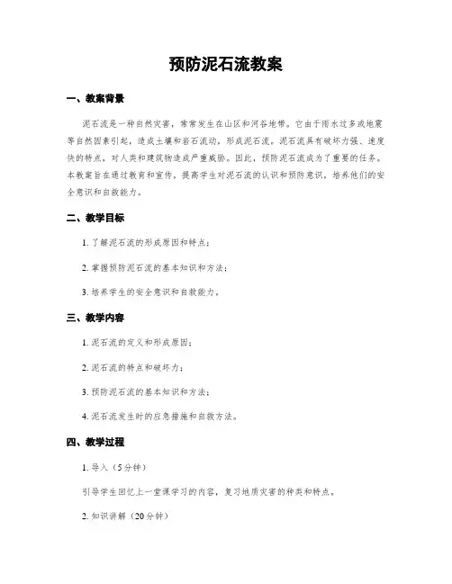 预防泥石流教案