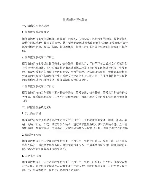 摄像监控知识点总结