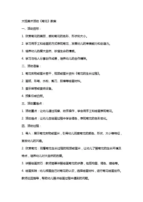 大班美术活动《菊花》教案