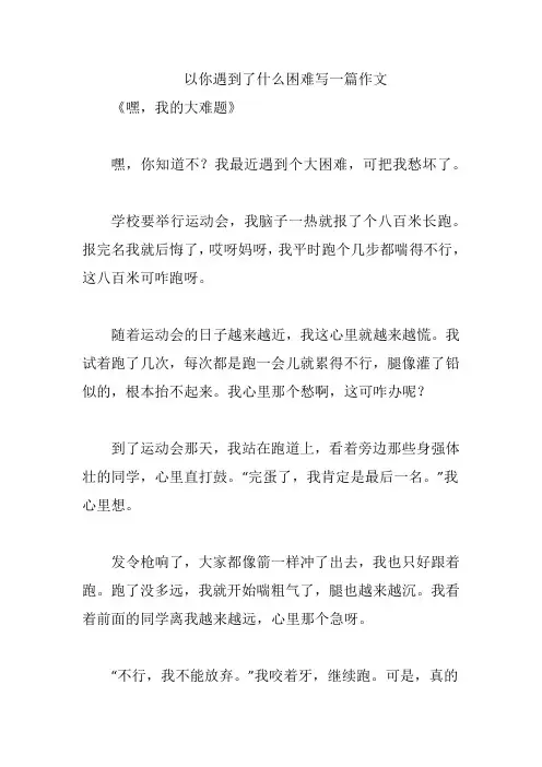 以你遇到了什么困难写一篇作文