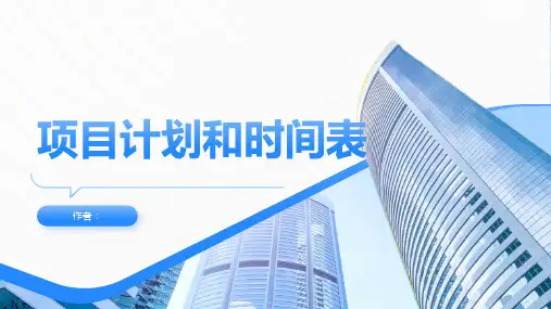 项目计划和时间表