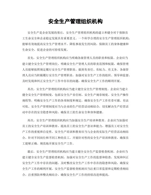 安全生产管理组织机构