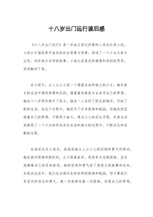 十八岁出门远行读后感