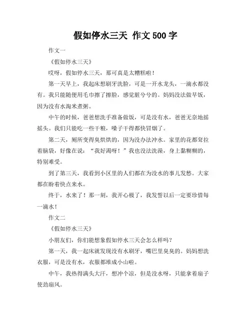 假如停水三天 作文500字