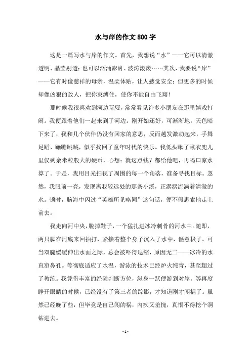 水与岸的作文800字