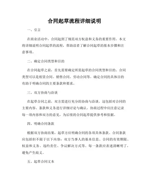 合同起草流程详细说明