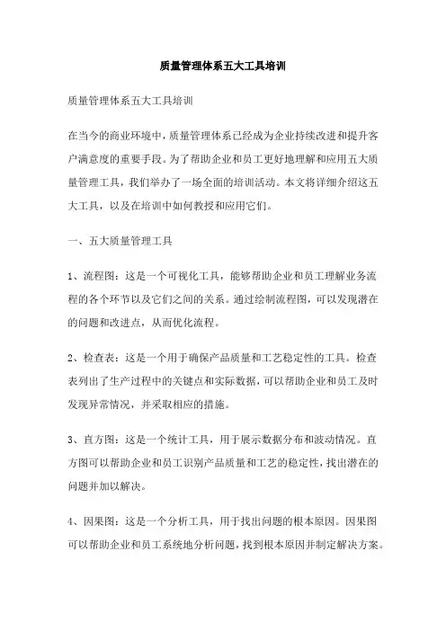 质量管理体系五大工具培训