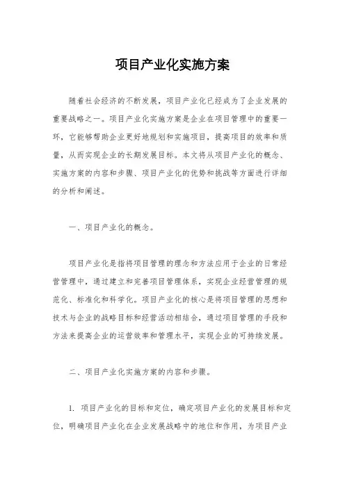项目产业化实施方案