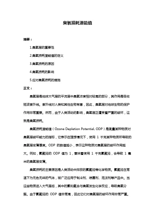 臭氧损耗潜能值