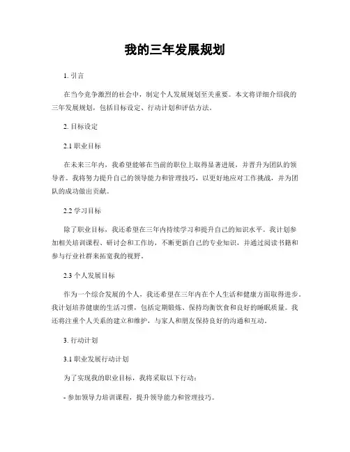 我的三年发展规划