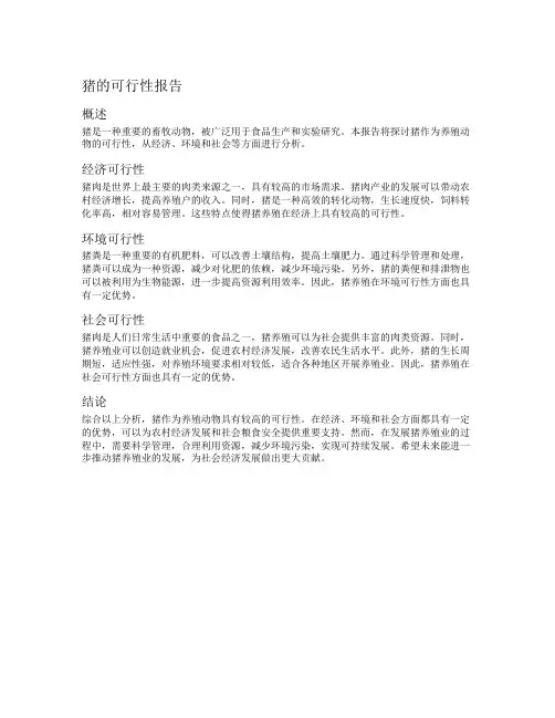 猪的可行性报告