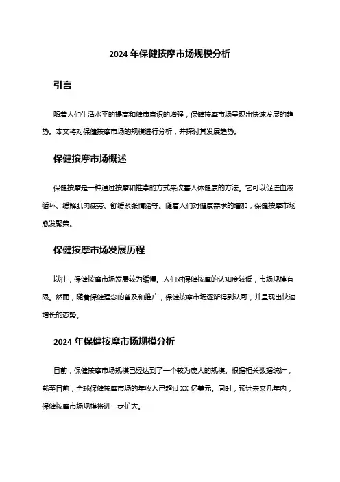 2024年保健按摩市场规模分析