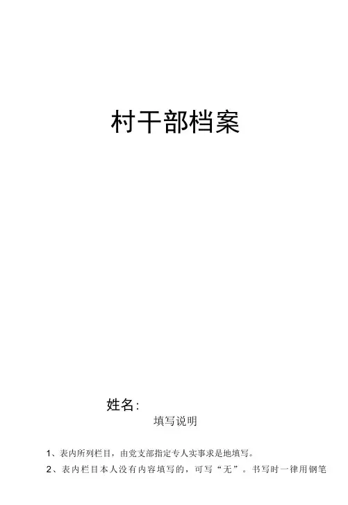 村级干部档案