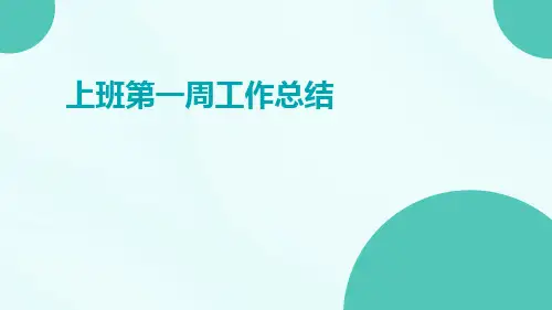 上班第一周工作总结PPT