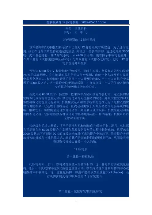 菩萨级别的12脉轮系统2009汇总