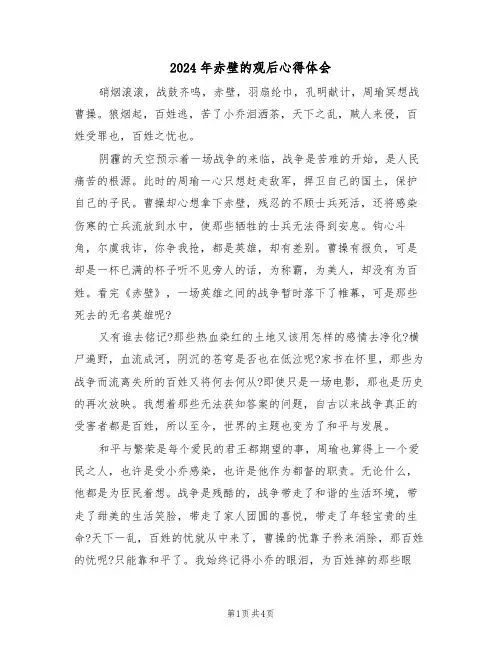2024年赤壁的观后心得体会(2篇)