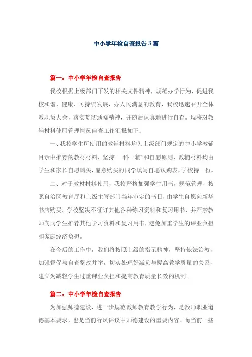 中小学年检自查报告3篇