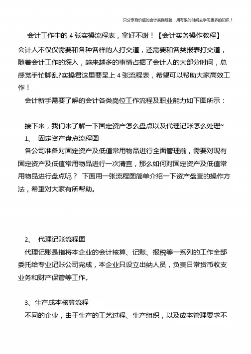 会计工作中的4张实操流程表-拿好不谢【会计实务操作教程】