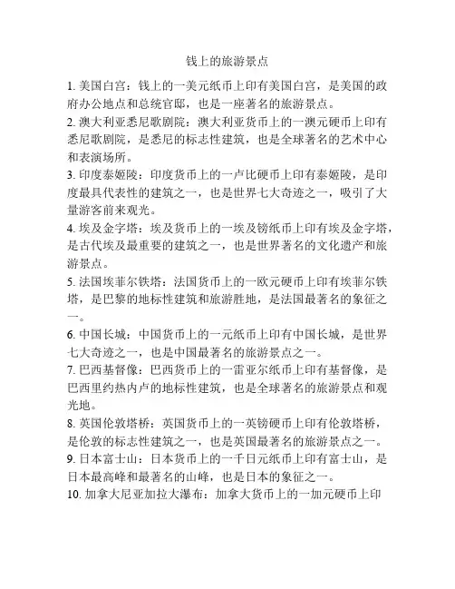钱上的旅游景点