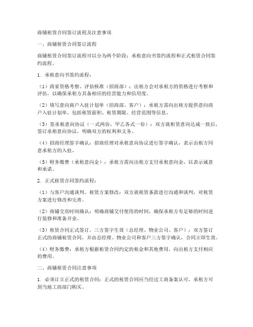 正常签商铺租赁合同流程