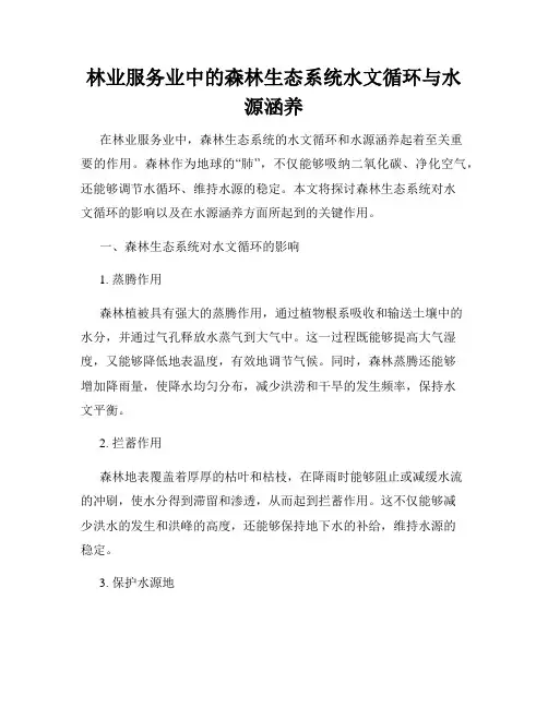 林业服务业中的森林生态系统水文循环与水源涵养