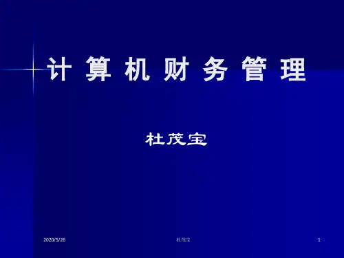 第一章计算机财务管理重点