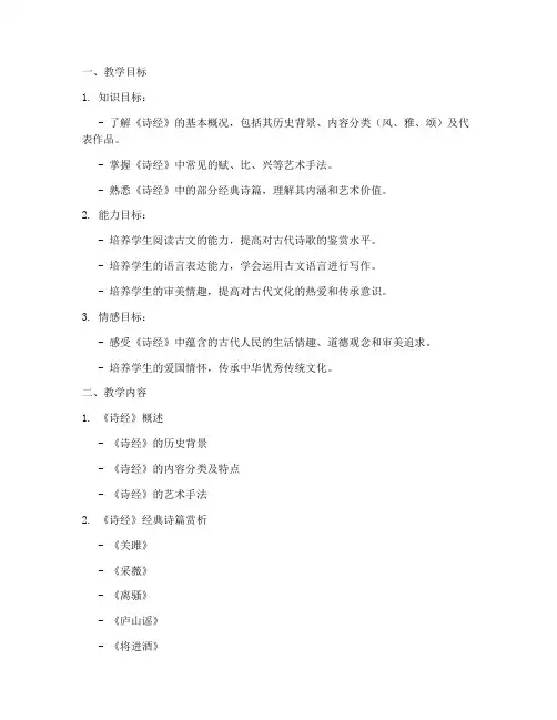 诗经专题设计教案模板范文