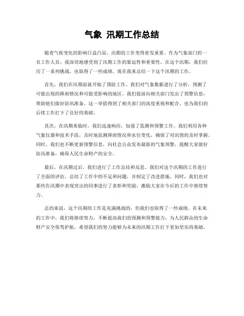 气象 汛期工作总结