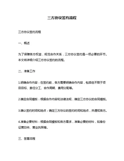 三方协议签约流程