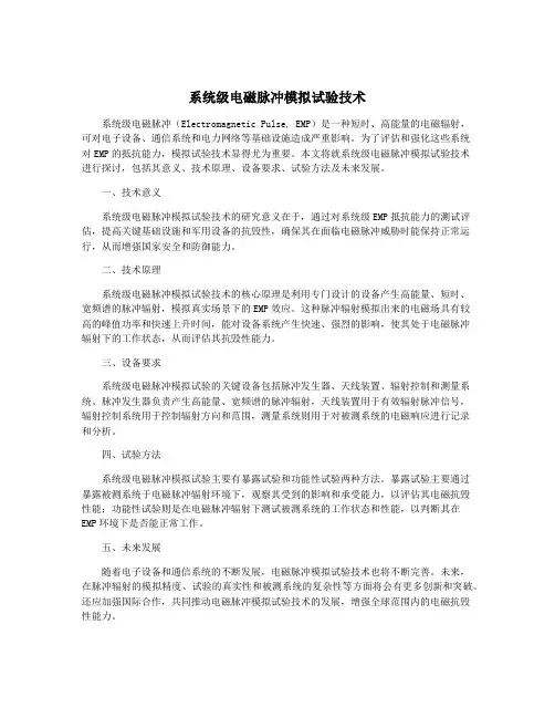 系统级电磁脉冲模拟试验技术