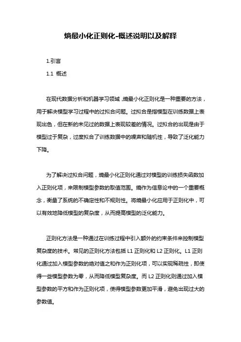 熵最小化正则化-概述说明以及解释