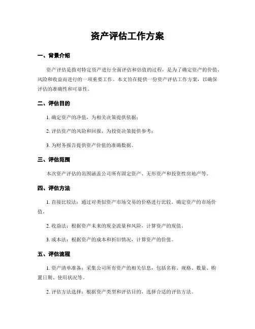 资产评估工作方案