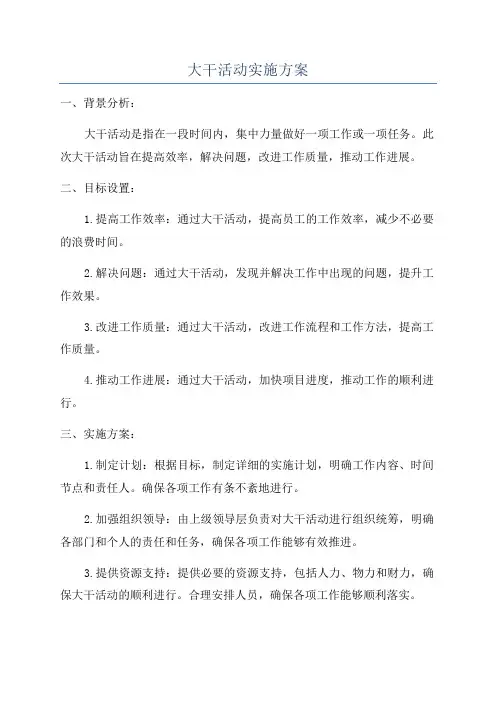 大干活动实施方案