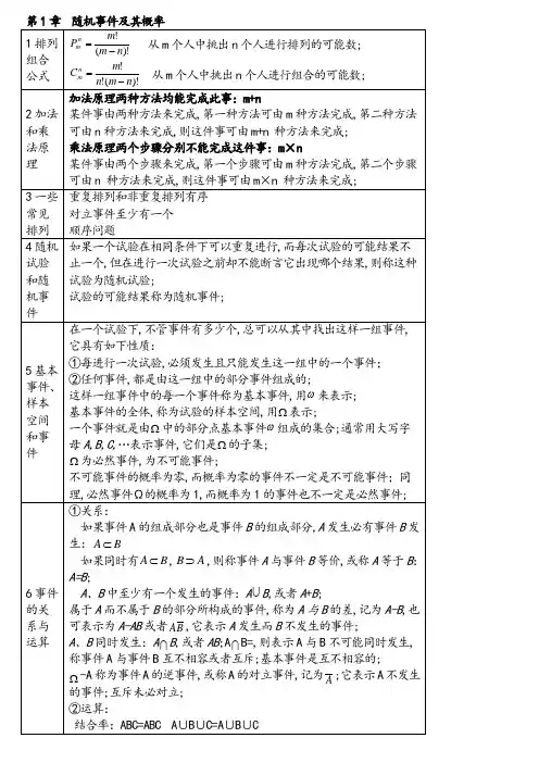 概率论与数理统计期末考试复习