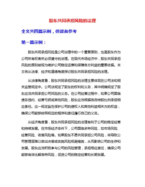 股东共同承担风险的法理