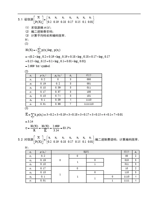 第五章 信源编码-习题答案