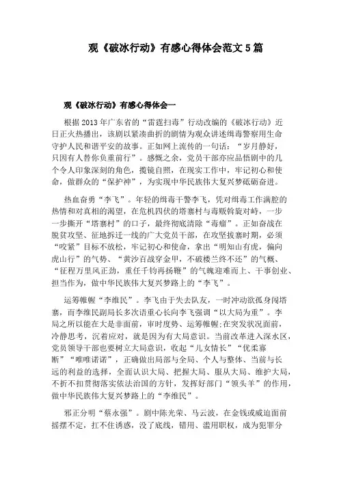 观《破冰行动》有感心得体会范文5篇