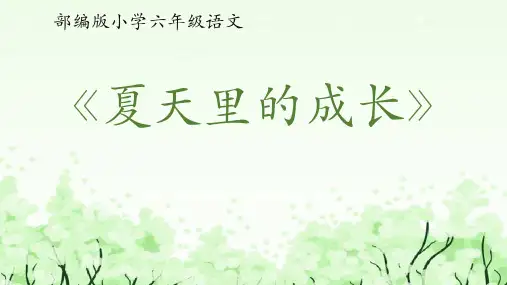 《夏天里的成长》PPT精品课件