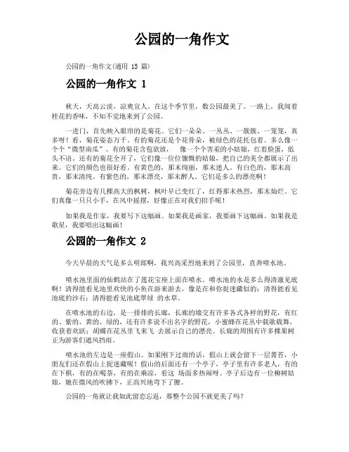 公园的一角作文