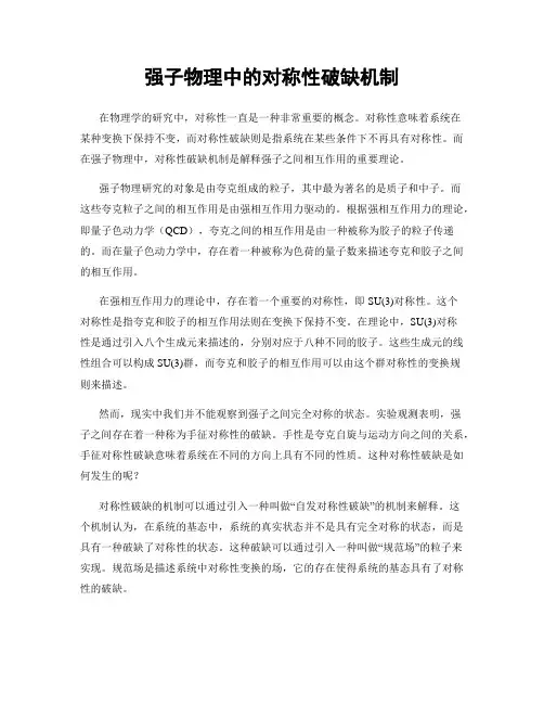 强子物理中的对称性破缺机制