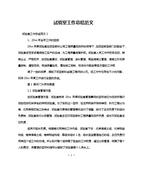 试验室工作总结范文