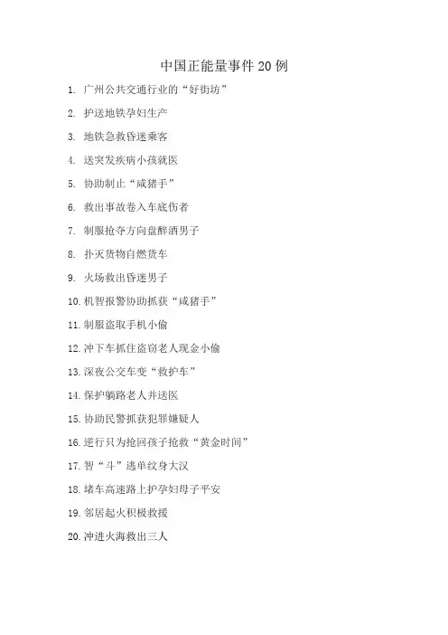 中国正能量事件20例