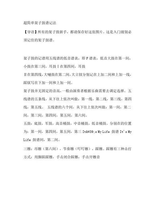 超简单架子鼓谱记法