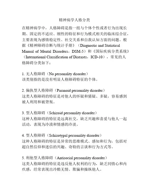 精神病学人格分类