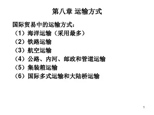 外贸实务 第五讲 货物交付 第八章 运输方式