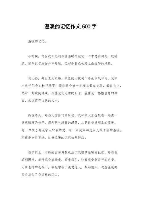 温暖的记忆作文600字